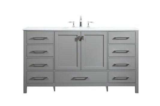 60 inch Single bathroom vanity in grey VF18860GR