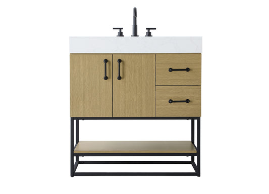 32 inch Single Bathroom Vanity in Honey Brown VF29232MHB