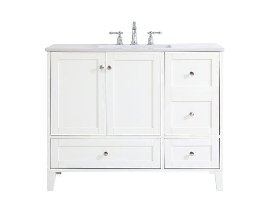 42 inch Single Bathroom Vanity in White VF18042WH