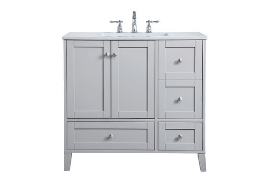 36 inch Single Bathroom Vanity in Grey VF18036GR