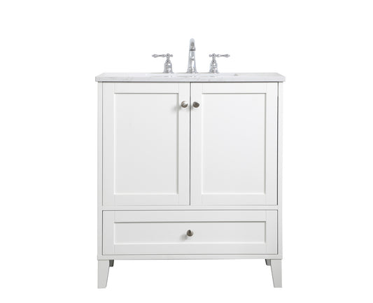 30 inch Single Bathroom Vanity in White VF18030WH