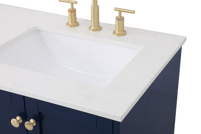 60 inch Double Bathroom Vanity in Blue VF18060DBL