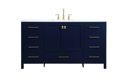 60 inch Single bathroom vanity in blue VF18860BL