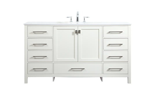 60 inch Single bathroom vanity in white VF18860WH