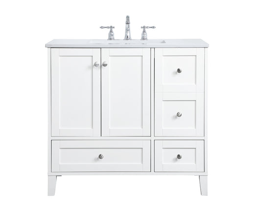 36 inch Single Bathroom Vanity in White VF18036WH