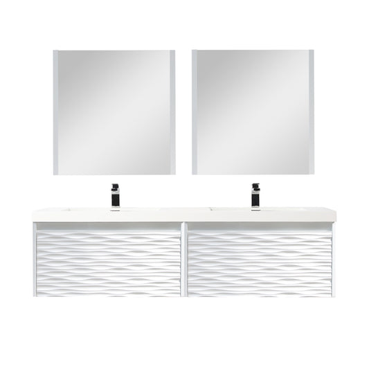 Paris 72 Inch Glossy White Vanity